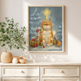 Whimsical katt och mus saga barn poster