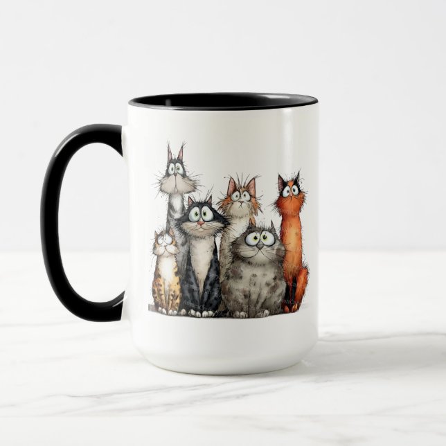 Whimsical katter mugg (Vänster)