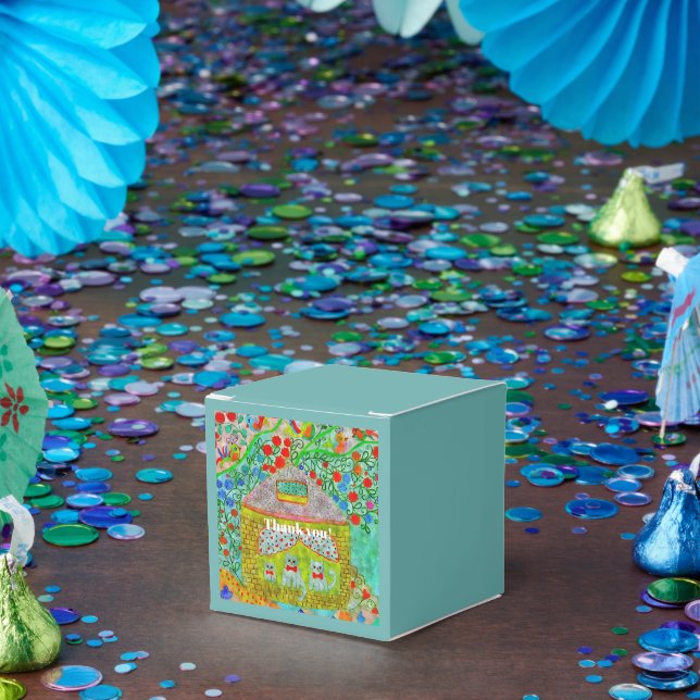 Whimsical Kattfamilj Saga Födelsedagsbok Presentaskar (Part)