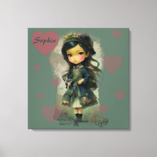 Whimsical Kawaii Fairy Tale Girl Canvastryck