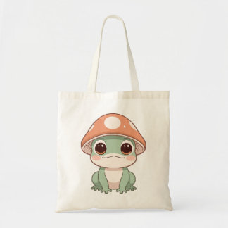 Whimsical Kawaii Frog i Mushroom Hat Tygkasse