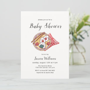 Whimsical Kawaii Japansk Onigiri Baby Shower Inbjudningar