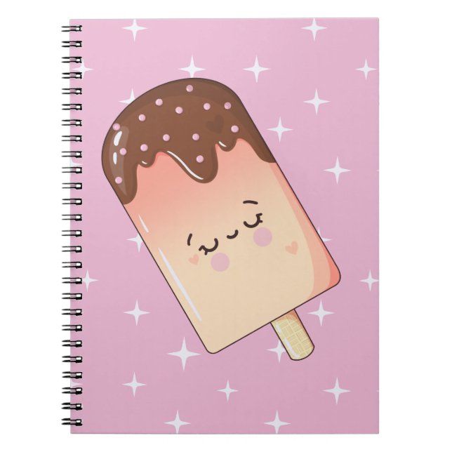 Whimsical Kawaii Popsicle Notebook Anteckningsbok (Framsidan)
