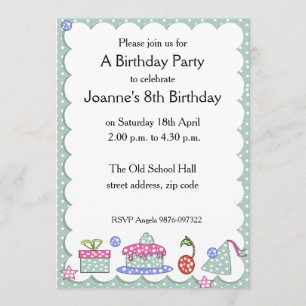Whimsical Kid Birthday-inbjudan Inbjudningar