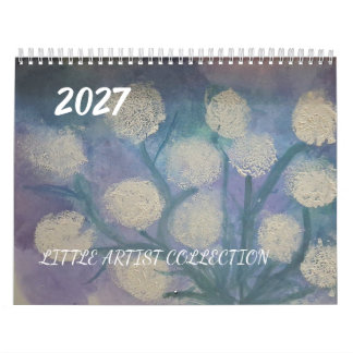 Whimsical Kids Art 2027 Färgglada söta teckningar Kalender