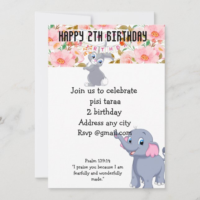 Whimsical Kids Blommigt Gift Bag | Färgfull födels Julkort (Framsida)