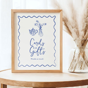 Whimsical Klotter Teckning Kort & Present Skylt