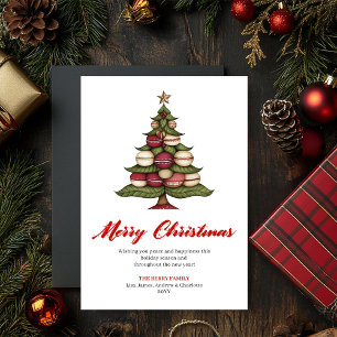 Whimsical Konstnärlig Julgran Greeting Layout Julkort