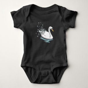 Whimsical konstnärlig vit svan Maskrosfrön T Shirt