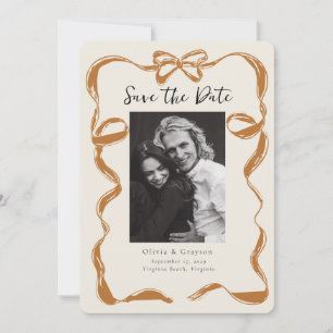 Whimsical Koppar Foto Bow Spara Datum Datumet