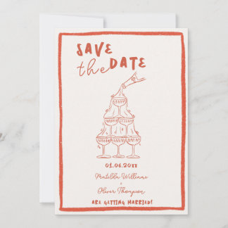Whimsical Koppar Save The Date Inbjudan