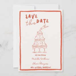 Whimsical Koppar Save The Date-inbjudan Inbjudningar