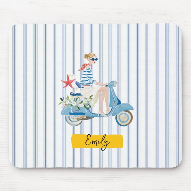 Whimsical kustmotorcykel musmatta (Framsidan)