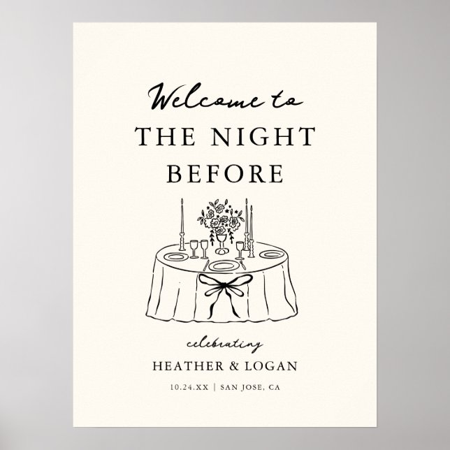 Whimsical Kvällen Före Övningsmiddagen Poster (Framsidan)