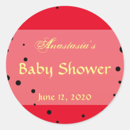 Whimsical Ladybug Baby Shower-inbjudan Red Black Runt Klistermärke