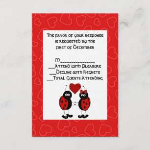 Whimsical Ladybug Bröllop OSA Card Kort