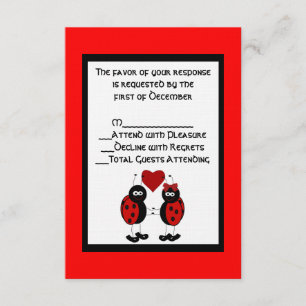 Whimsical Ladybug Bröllop OSA Card Kort