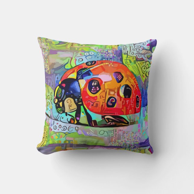 Whimsical Ladybug Kudde (Framsida)