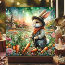 Whimsical Land Gardener Bunny Påsk Julkort