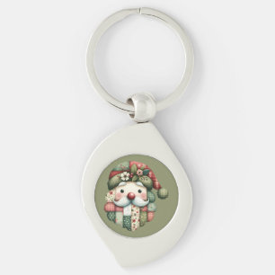 Whimsical Lapptäcke Tomte Jul Swirl Silverfärgad Nyckelring