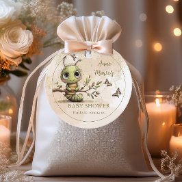 Whimsical Larv Färdig att Sväva Babyfirande Gåvor Etiketter