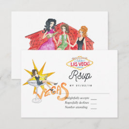 Whimsical Las Vegas Bröllop RSVP-kort OSA Kort