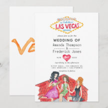 Whimsical Las Vegas bröllopsinbjudan