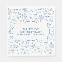 Whimsical Last Toast On The Coast Blue Pappersservett