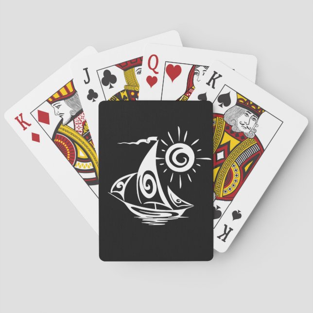 Whimsical Lata Segelbåt Casinokort (Baksidan)
