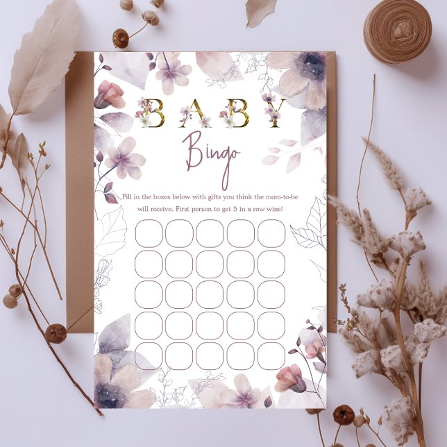 Whimsical Lavendel Baby Bingo Bröllopsdopps Spelko (Skapare uppladdad)