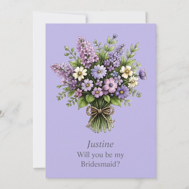 Whimsical Lavendel Bouquet Brudtärna Förslag (Framsida)