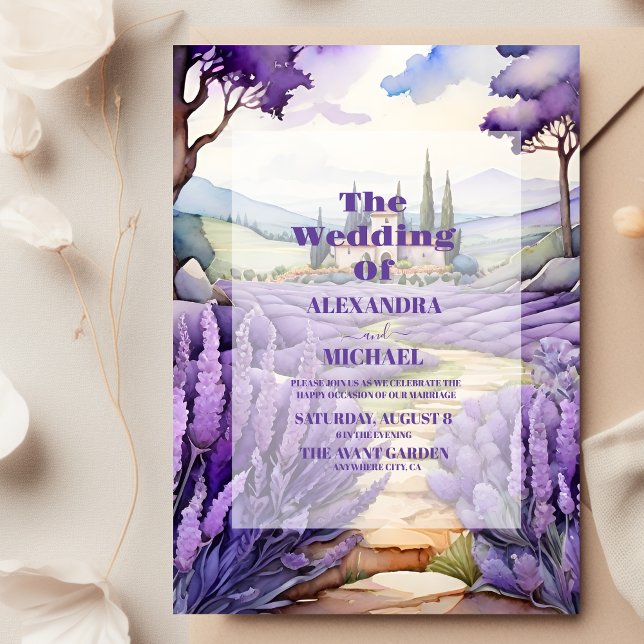 Whimsical Lavender Bröllop Inbjudningar (Skapare uppladdad)