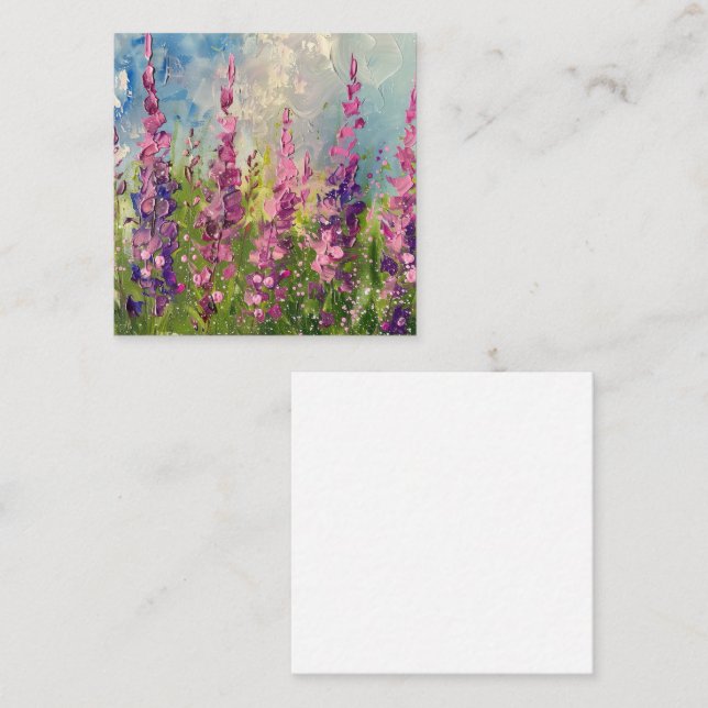 Whimsical Lavender Fält Anteckningskort (Fram/baksida)