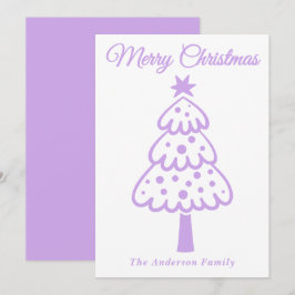 Whimsical Lavender Hand plockade Julgran Julkort