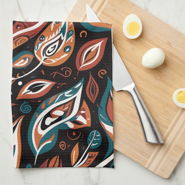 Whimsical Leaves Kökshandduk (Vikt i Fjärdedel)