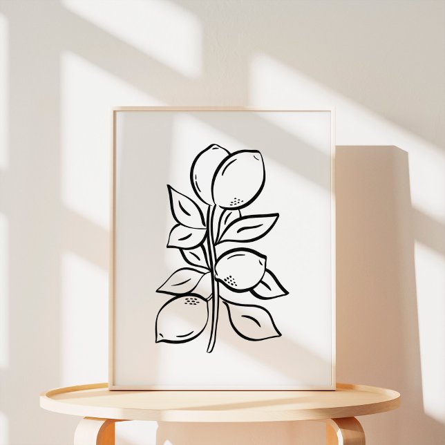 Whimsical Lemon Branch Illustration Art Poster (Skapare uppladdad)