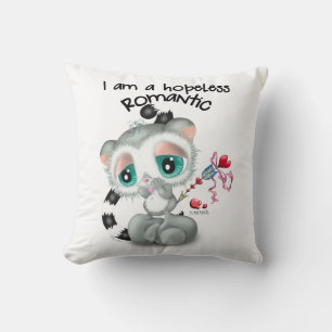 Whimsical Lemur med hjärtepil – mysig kärlek Kudde