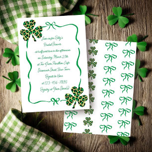 Whimsical Leopard Skriv ut Shamrock-Möhippa Inbjudningar