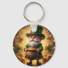 Whimsical Leprechaun Pot of Gold Keychain Nyckelring