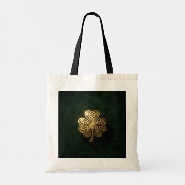 Whimsical Leprechaun Pot of Gold Tote Bag Tygkasse (Baksida)