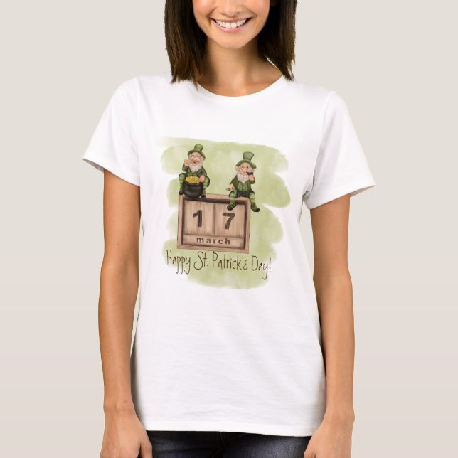 Whimsical Leprechauns St. Patrick's Day T Shirt (Framsida)