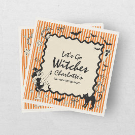 Whimsical Let's Go Häxor Halloween Möhippa Pappersservett