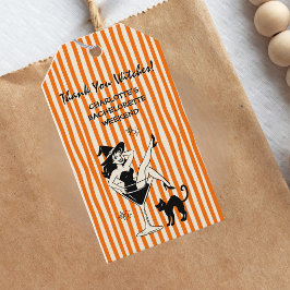 Whimsical Let's Go Häxor Halloween Möhippa Presentetikett