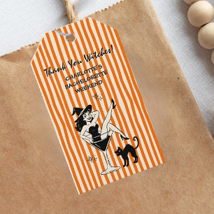 Whimsical Let's Go Häxor Halloween Möhippa Presentetikett