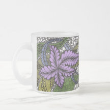 Whimsical lila blad blomma Zen Doodle Mönster Fr