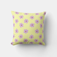 Whimsical Lila & Gult Blommigt Retro, Cheerful,