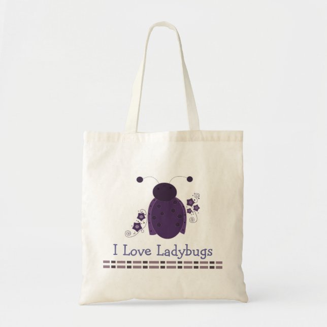 Whimsical Lila Ladybug Tygkasse (Framsidan)