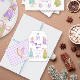 Whimsical lila nötknäppare födelsedagspresent tag presentetikett