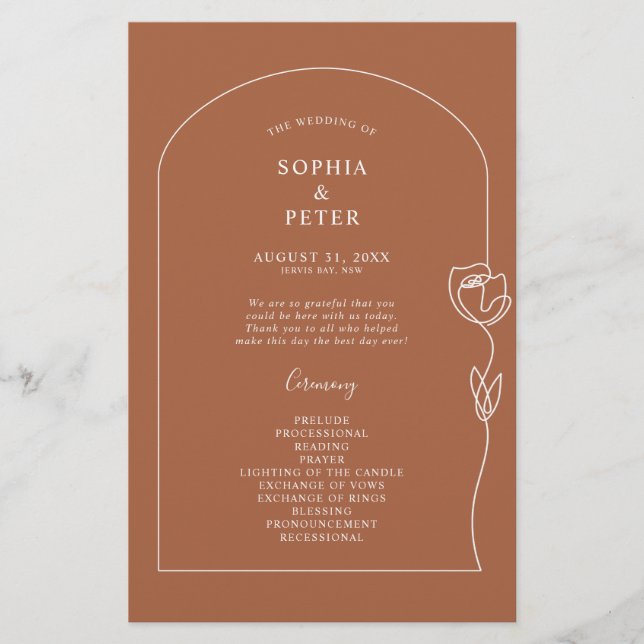Whimsical Line Ro Arch Ceremony-programmet (Framsida)