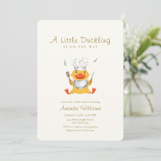 Whimsical Little Ankor Kock Baby Shower Inbjudningar (Stående Fram)